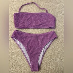 SHEIN Lilac Textured Bikini Set